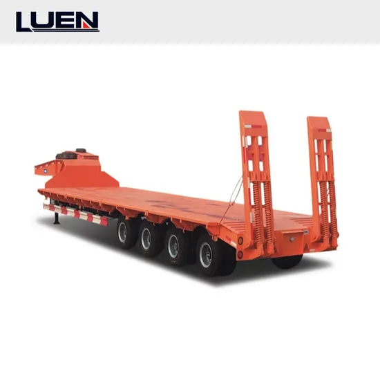 Domi Factory 3 Axle 40t 50t 60t 100t Gooseneck Lowboy Low Bed Semi Trailer Dimensions Lowbed Truck Trailer
