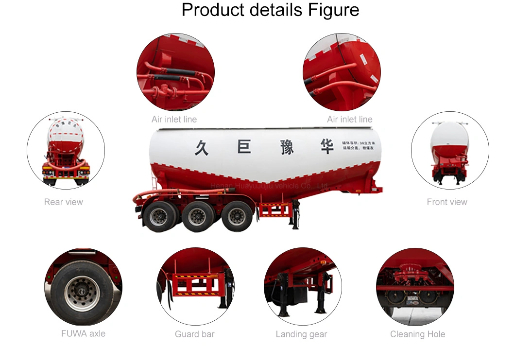 3 Axles 33/38/45/55cbm Bulk Cement Feed Tanker Low Prices