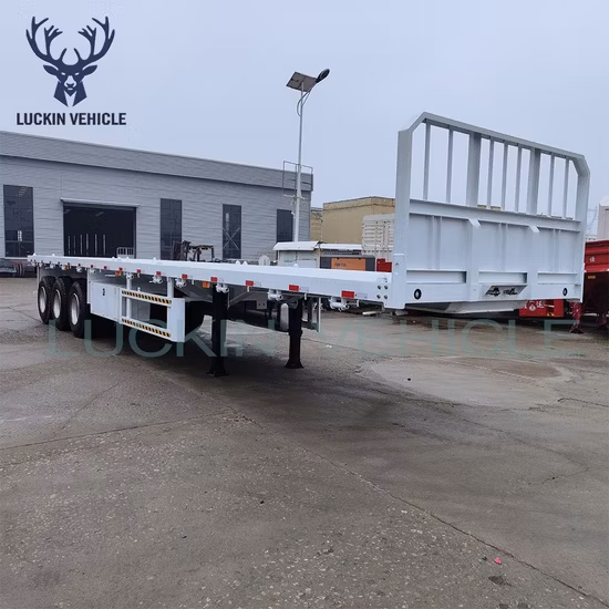 Chinese Manufacturer 3 Axles Container Cargo Grain Flatbed Semi Trailer