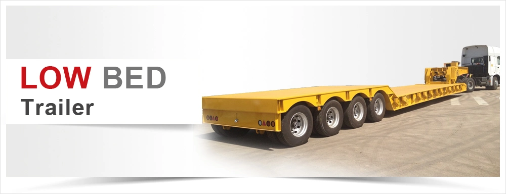2/3/4 Axles 50/60/80/100 Tons Low Bed Lowbed Lowboy Loader Drop Deck Heavy Duty Dolly Semi Trailer