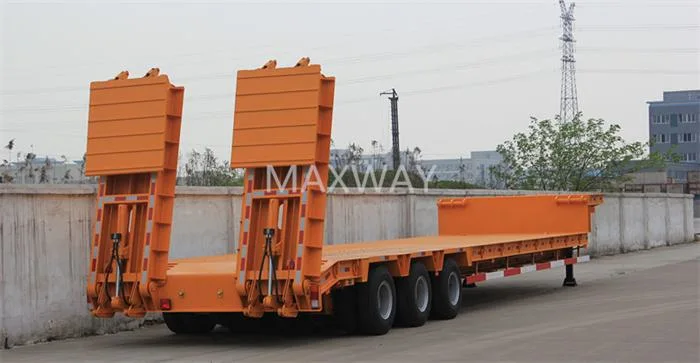 Road Construction Facility Transportation 3 4 Axles 50 Tons 80t Low Bed Trailer for Sale in Nigeria