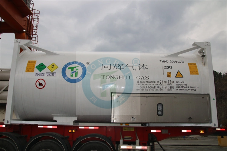 99.9%~99.9995 Liquefied Nitrous Oxide ISO Tank 20 Tons