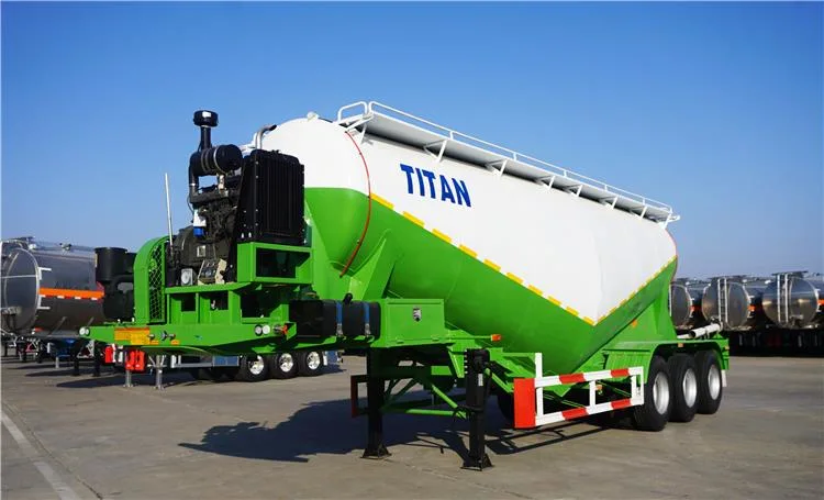 Titan 3 Axle 40-60 Tons 35/45/50cbm V Type Dry Bulk Cement/Flour/Powder/Fly Ash Transport Silo Bulker Tank/Tanker Silobas Truck Semi Trailer for Sale