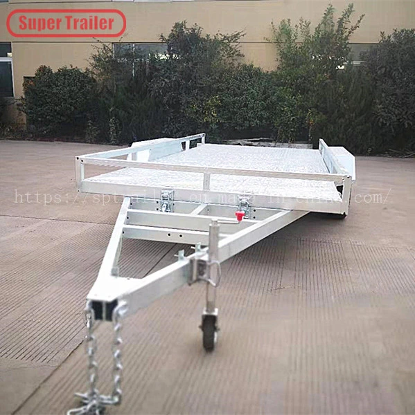 Tandem Axle Car Trailer with Adjustable Loading Ramp