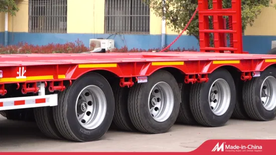 3axle 80ton Heavy Duty Gooseneck Hydraulic Ramp Low Loader/Lowbed/ Lowboy Low Bed Trailer Truck Semi Trailers for Excavator Transport