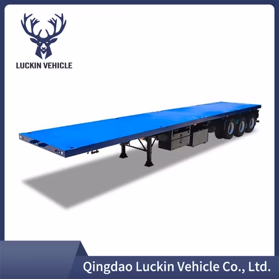 Chinese Manufacturer 3 Axles Container Cargo Grain Flatbed Semi Trailer