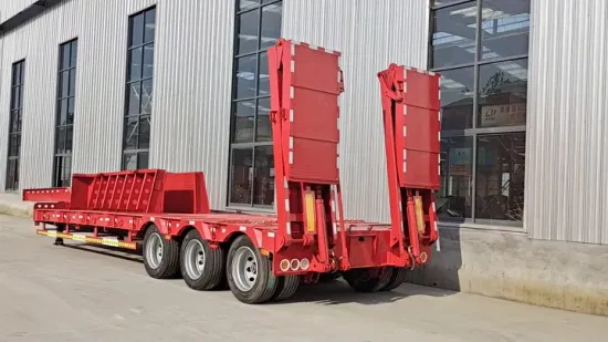 2/3/4 Axles 50/60/80/100 Tons Low Bed Lowbed Lowboy Loader Drop Deck Heavy Duty Dolly Semi Trailer